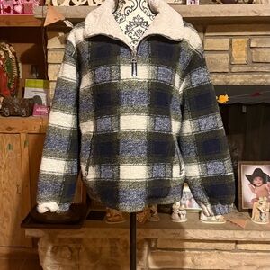 Plaid Fleece Men's Sweater